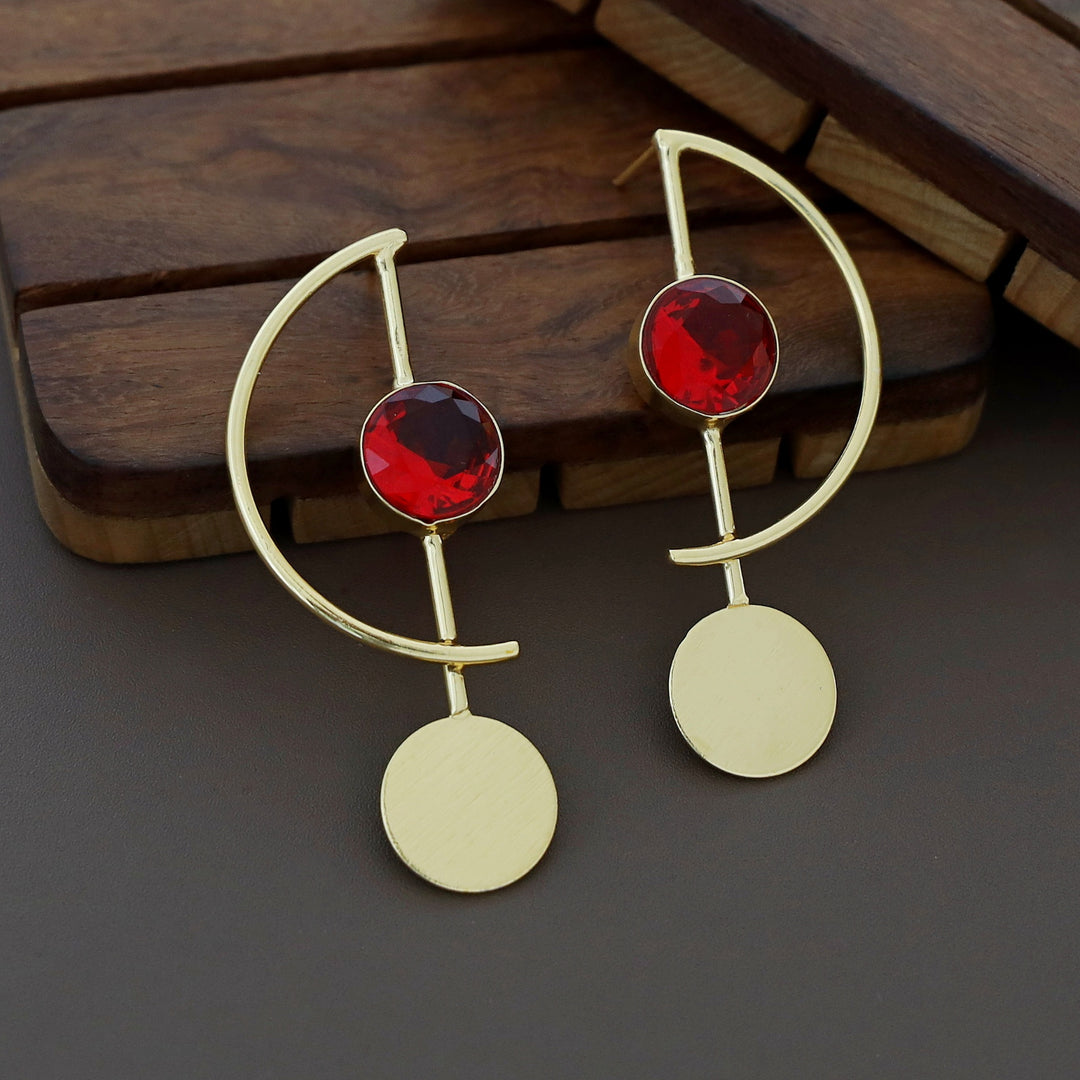 Rebecca D Shape Round Glossy Earring