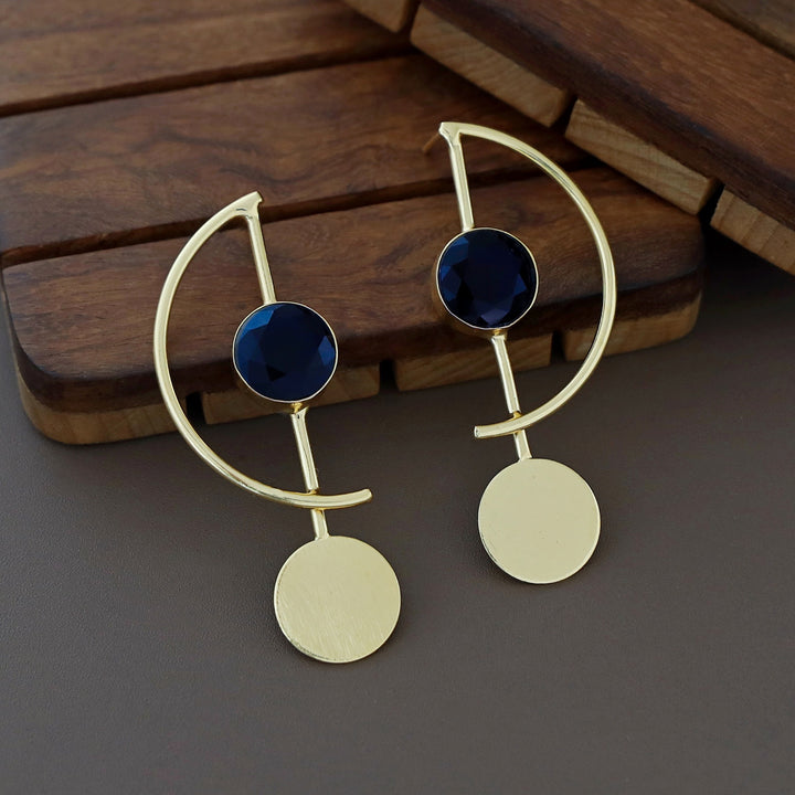 Rebecca D Shape Round Glossy Earring