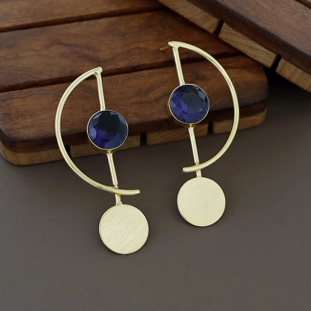 Rebecca D Shape Round Glossy Earring
