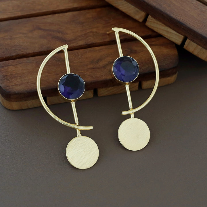 Rebecca D Shape Round Glossy Earring