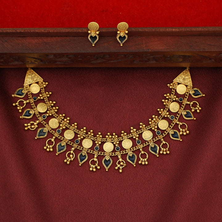 Jyothika Mini Kashi Palakka Enamel Choker With Earring