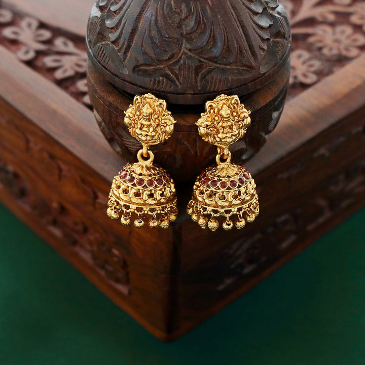 Rukmini Devi Pearl Ball Pendant Neckpiece With Jhumka