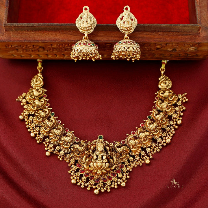 Ashtalakshmi Mayura Bridal Short Neckpiece With Earring
