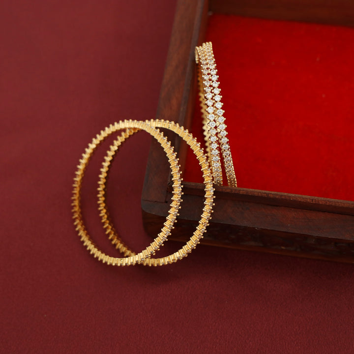 Samithra AD Stone Bangle ( Set Of 4)