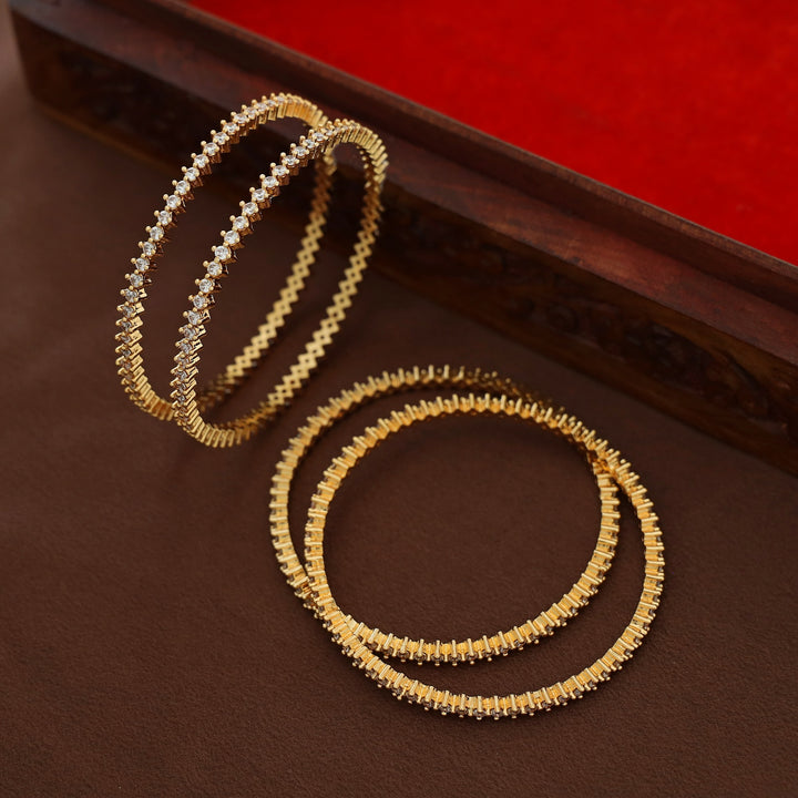 Samithra AD Stone Bangle ( Set Of 4)