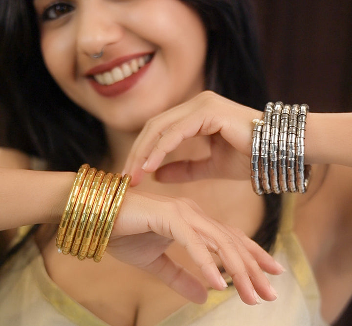 Nacala Dual Tone Spiral Bangle
