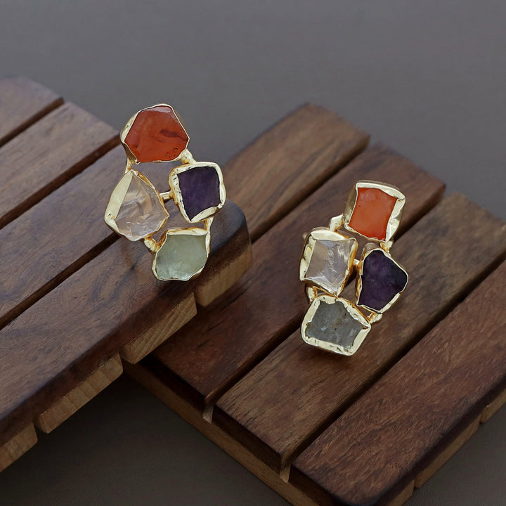 4 Raw Stone Ring (Adjustable)