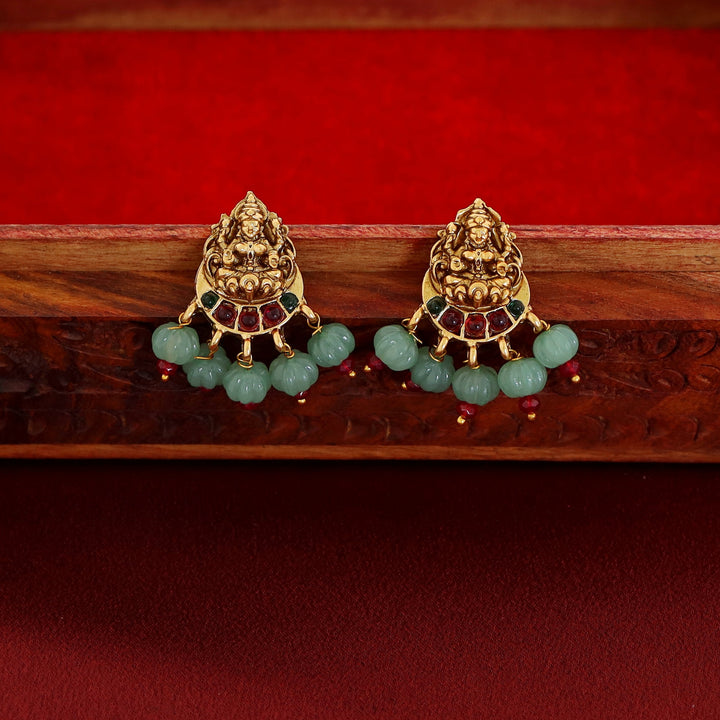 Nila Devi Mayura Beaded Neckpiece With Earring