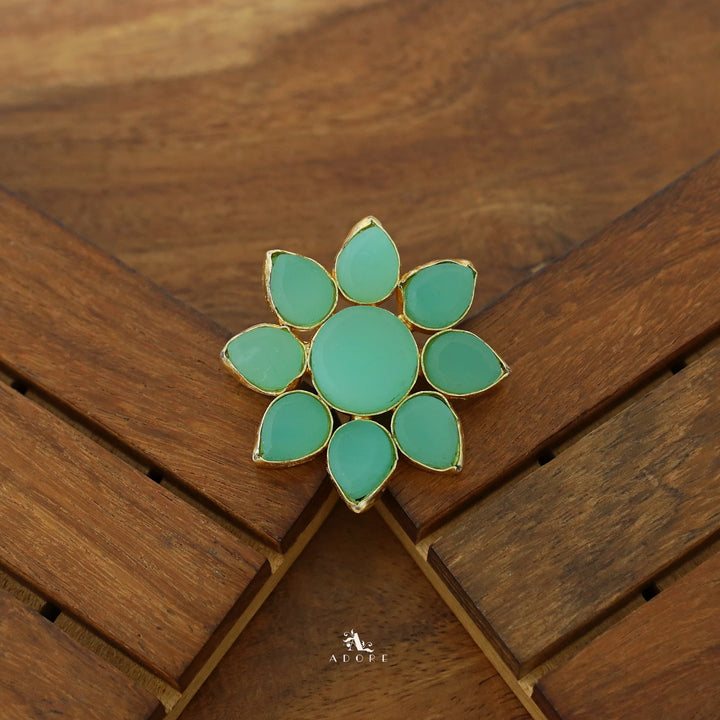 8 Petal Raw Stone Ring (Colour Option)