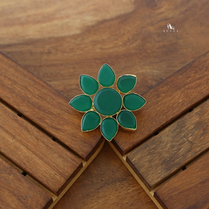 8 Petal Raw Stone Ring (Colour Option)