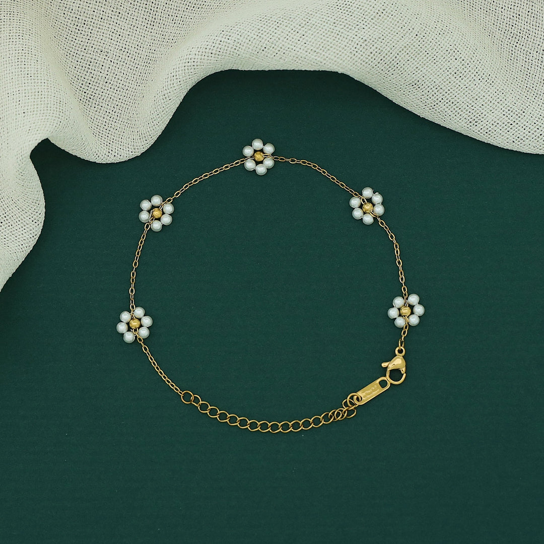 Aaritra Pearl Flower Bracelet