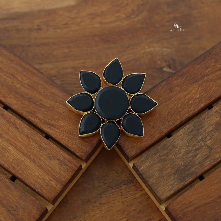 8 Petal Raw Stone Ring (Colour Option)
