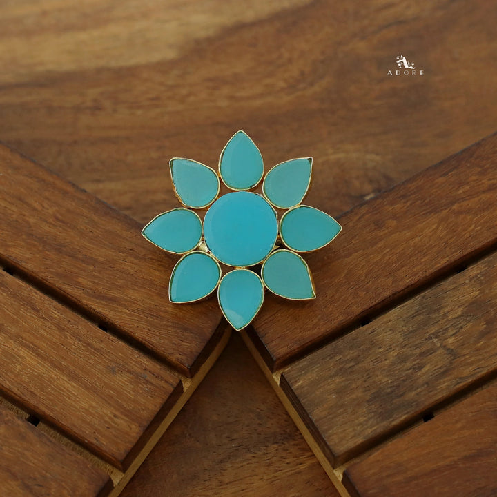 8 Petal Raw Stone Ring (Colour Option)
