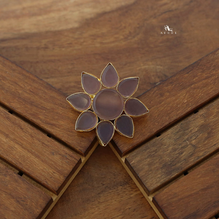 8 Petal Raw Stone Ring (Colour Option)
