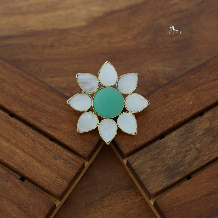 8 Petal Raw Stone Ring (Colour Option)