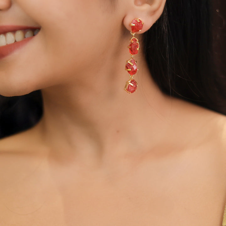 Citra Golden Tetra Claw Dyed stone Earring
