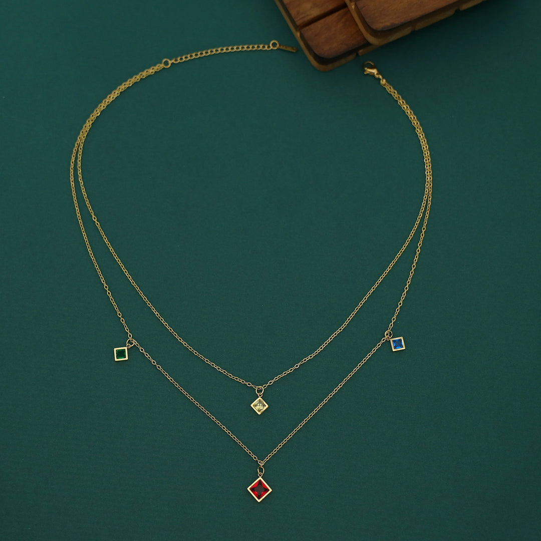 Amalia 2 Layer Diamond Glossy Neckpiece