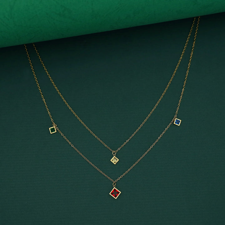 Amalia 2 Layer Diamond Glossy Neckpiece