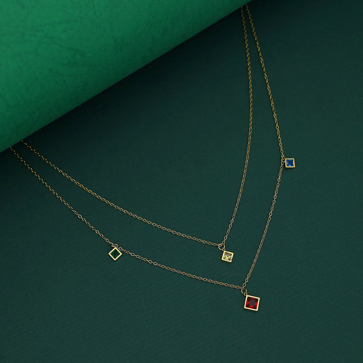 Amalia 2 Layer Diamond Glossy Neckpiece