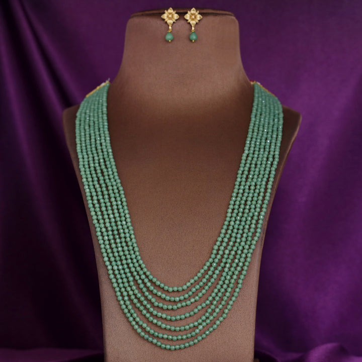 Peora 7 Layer Beads Neckpiece With Earring
