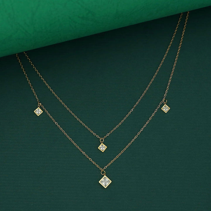 Amalia 2 Layer Diamond Glossy Neckpiece