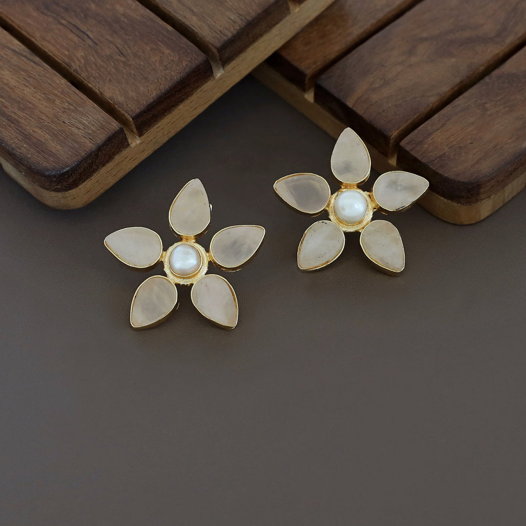Adore Raw Stone - Flower Earring (Colours Available)