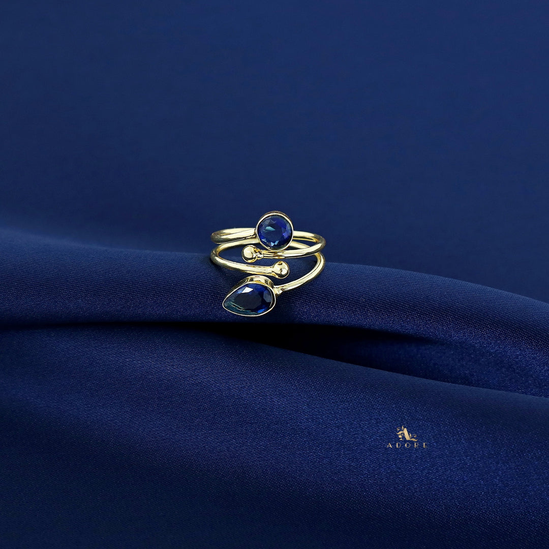 Golden 2 Layer Glossy Drop + Round Ring