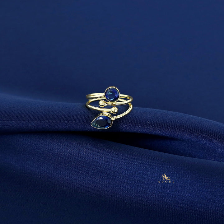Golden 2 Layer Glossy Drop + Round Ring