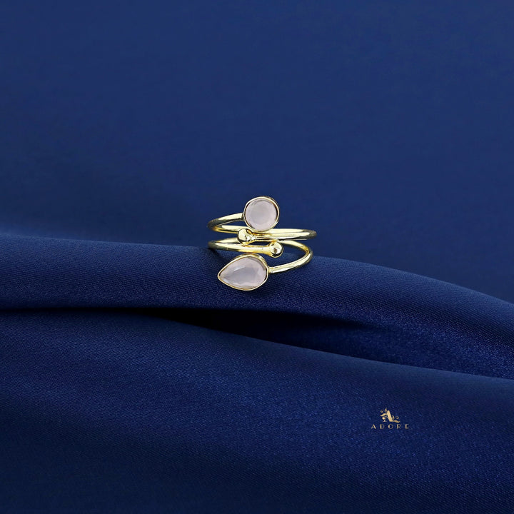 Golden 2 Layer Glossy Drop + Round Ring