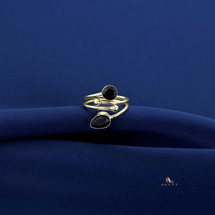 Golden 2 Layer Glossy Drop + Round Ring