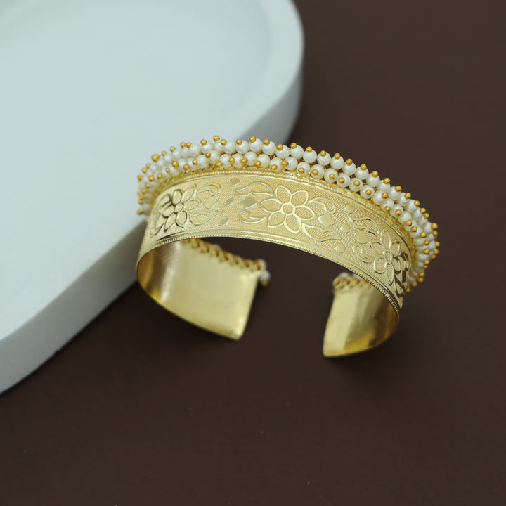 Bhima Golden Cluster Pearl Hand Cuff