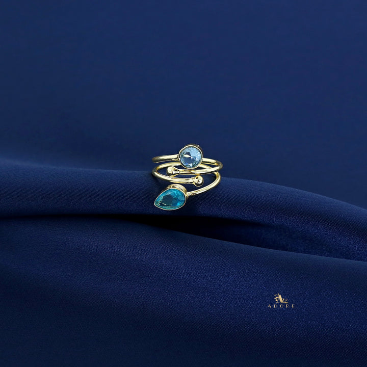Golden 2 Layer Glossy Drop + Round Ring