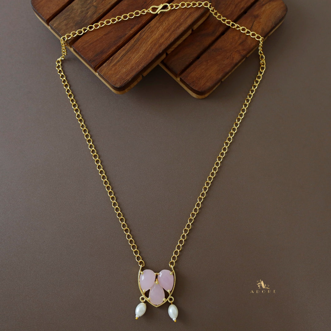 Ziomy Glossy Tri Drop Pearl Short Neckpiece
