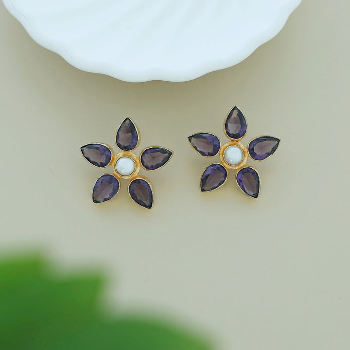 Glossy Temiya Flower Earring