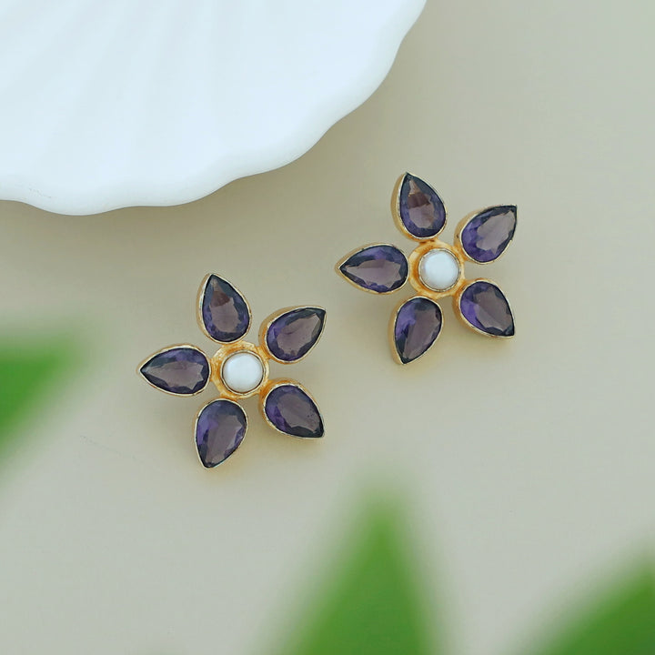 Glossy Temiya Flower Earring