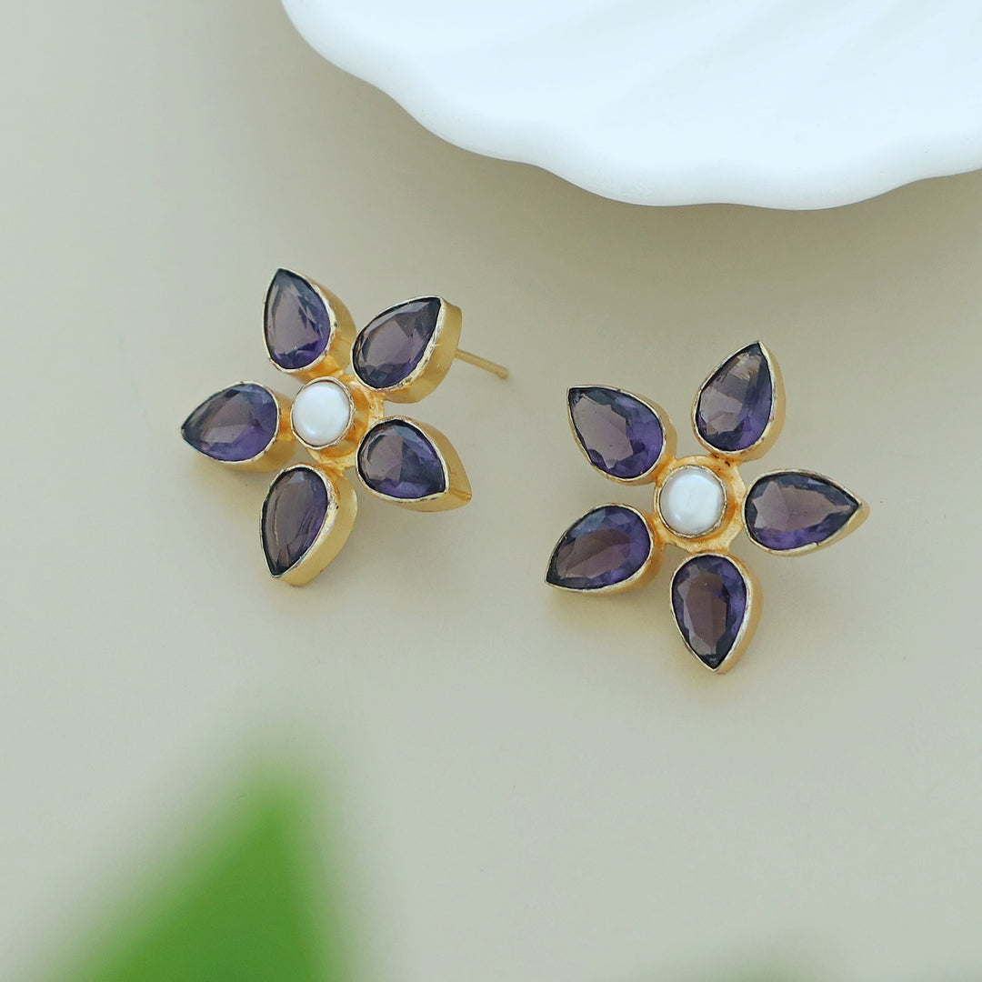 Glossy Temiya Flower Earring