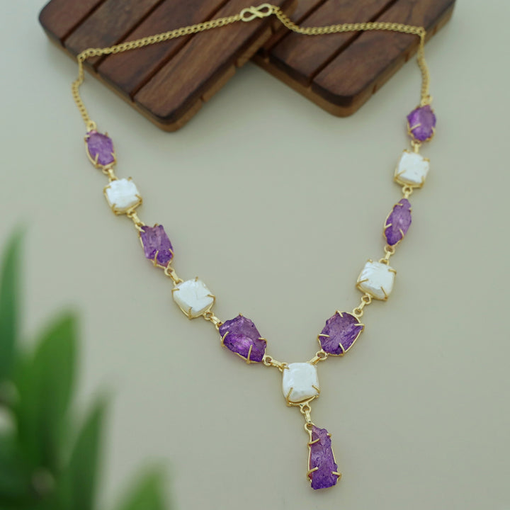 Nessa Claw Baroque + Dyed + Raw Stone Neckpiece