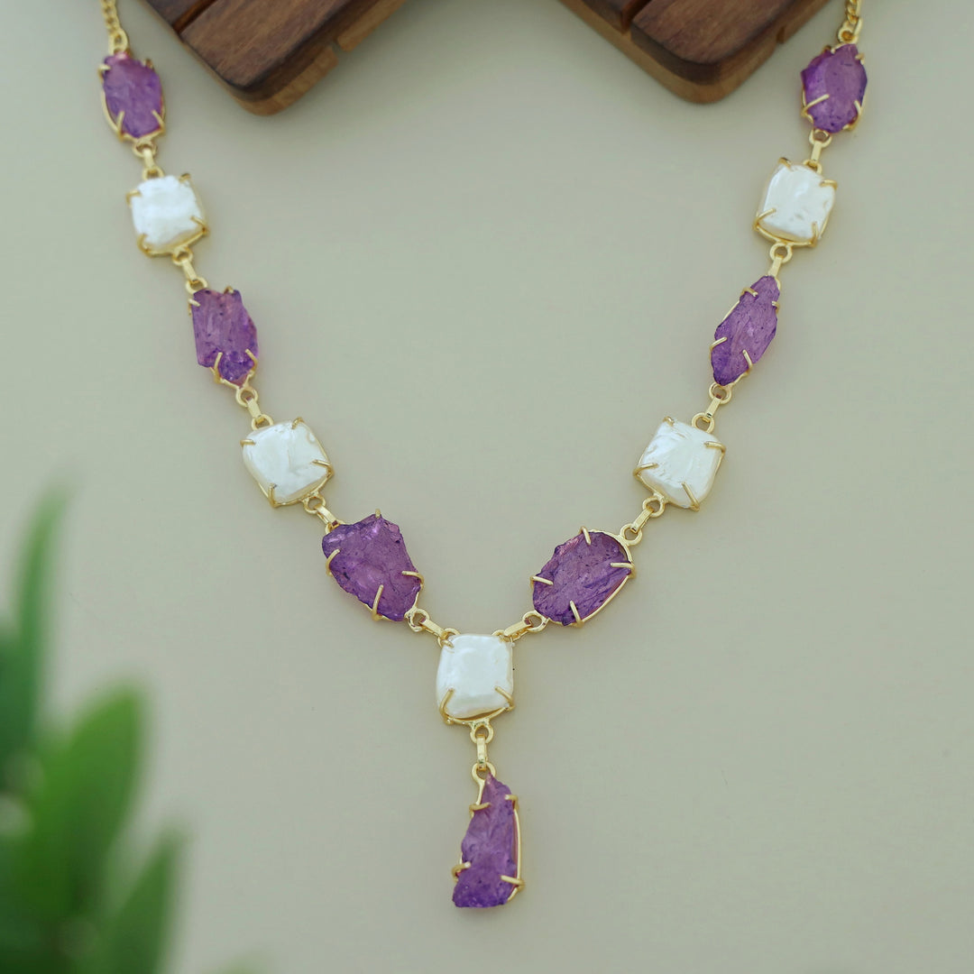 Nessa Claw Baroque + Dyed + Raw Stone Neckpiece