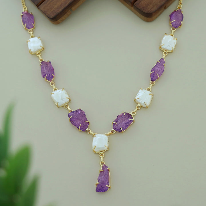 Nessa Claw Baroque + Dyed + Raw Stone Neckpiece