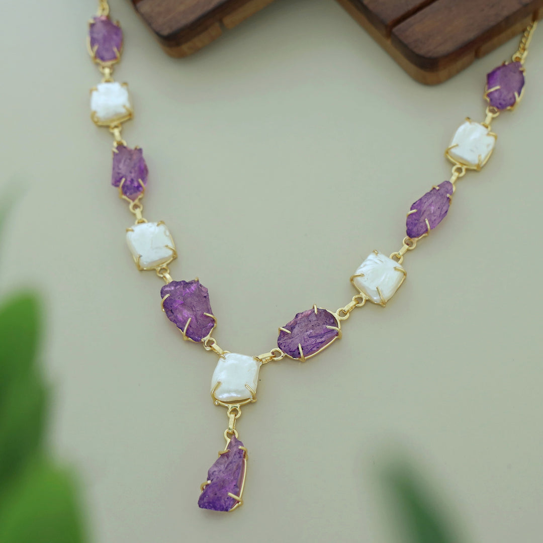 Nessa Claw Baroque + Dyed + Raw Stone Neckpiece