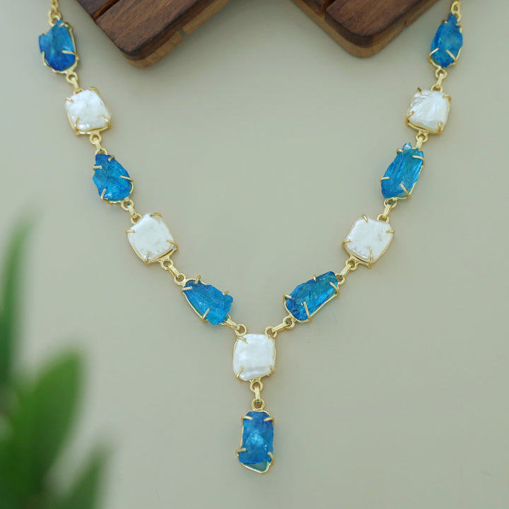 Nessa Claw Baroque + Dyed + Raw Stone Neckpiece