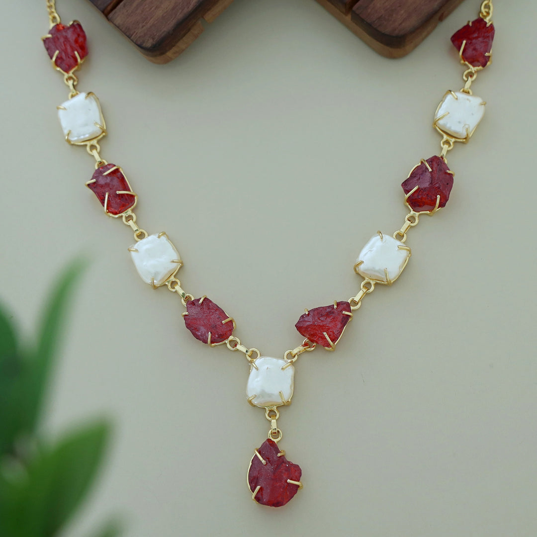 Nessa Claw Baroque + Dyed + Raw Stone Neckpiece