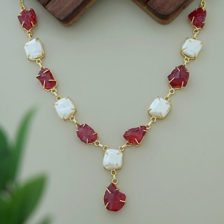 Nessa Claw Baroque + Dyed + Raw Stone Neckpiece