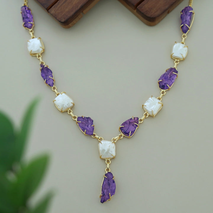 Nessa Claw Baroque + Dyed + Raw Stone Neckpiece