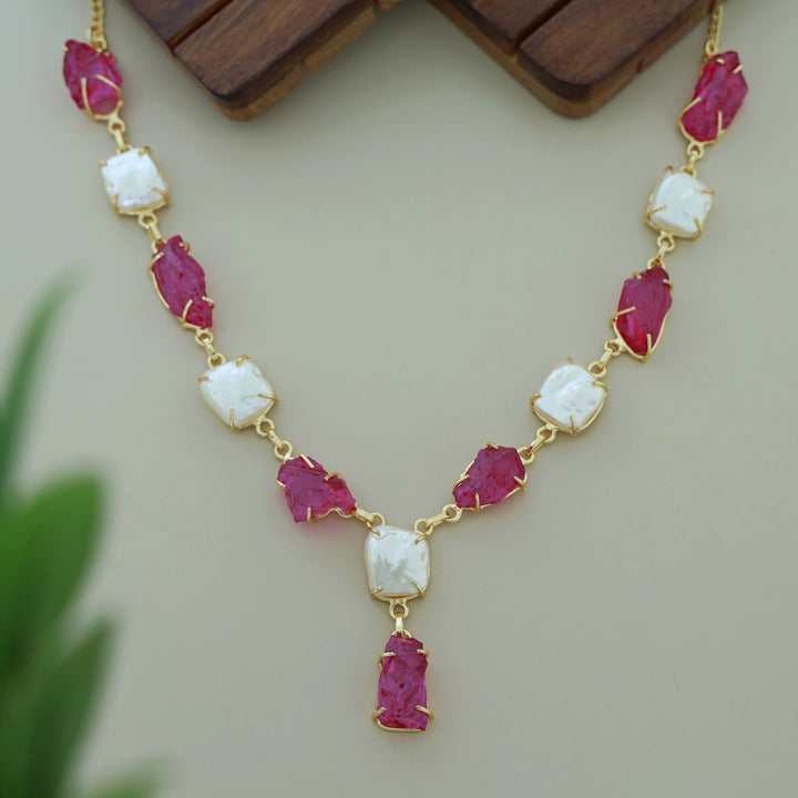 Nessa Claw Baroque + Dyed + Raw Stone Neckpiece