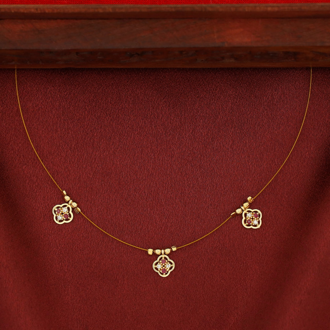 Viaansha Tri Flower String Neckpiece