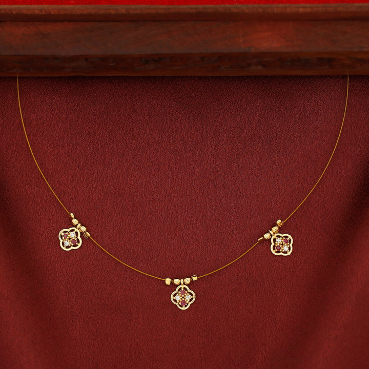 Viaansha Tri Flower String Neckpiece