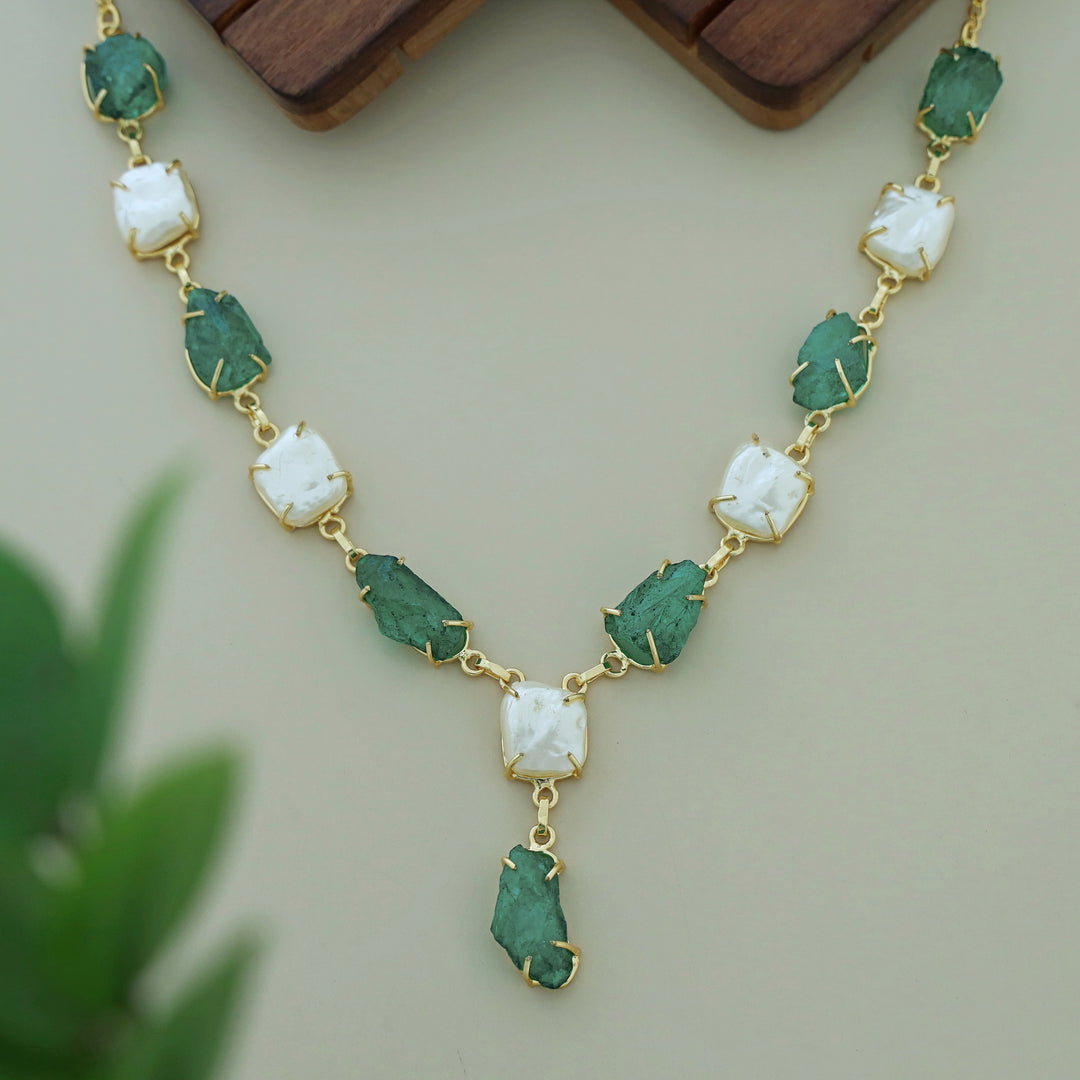 Nessa Claw Baroque + Dyed + Raw Stone Neckpiece