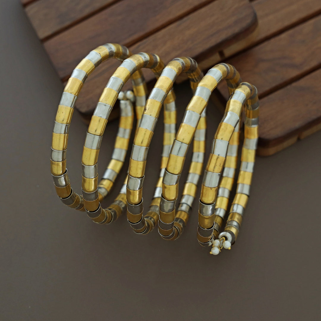 Nacala Dual Tone Spiral Bangle