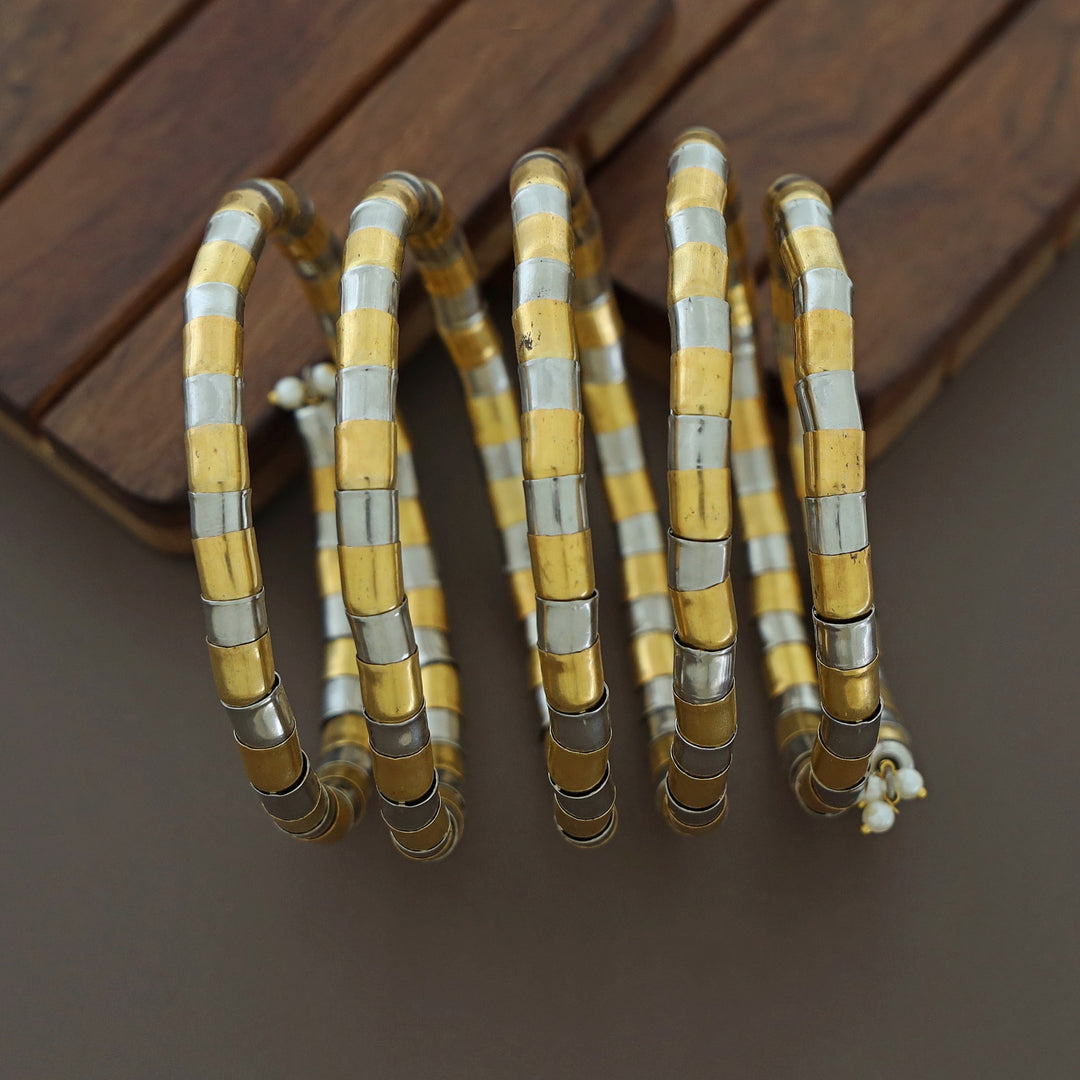 Nacala Dual Tone Spiral Bangle